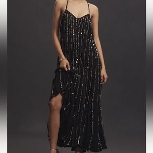 Farm Rio V-Neck Sequin/Beaded Slip Dress